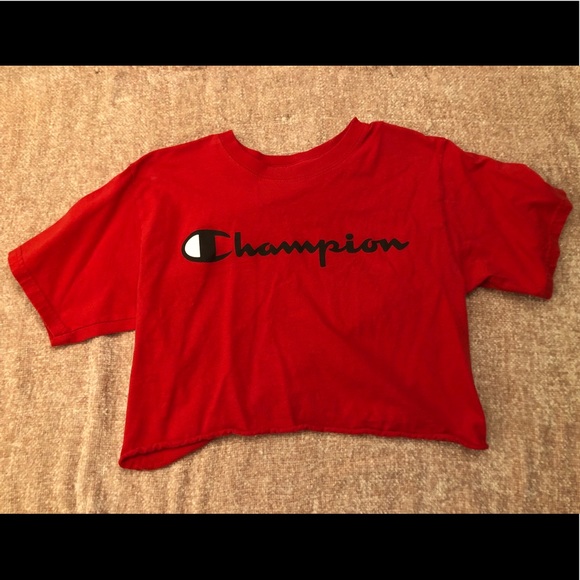 red champion crop top